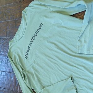 GOOD MAN I Light Green Good hYOUman Crew Neck Long Sleeve T-Shirt Top